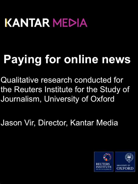 Attitudes Towards Paying For Online News Reuters Institute Digital News Report