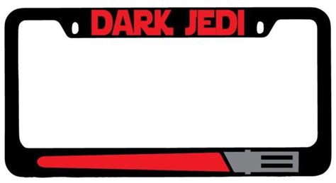 Dark Jedi Red Black Metal License Plate Frame Star Wars Ebay