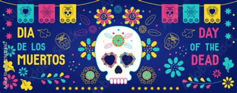 Day Of The Dead Dia De Los Muertos Background Banner Greeting Card