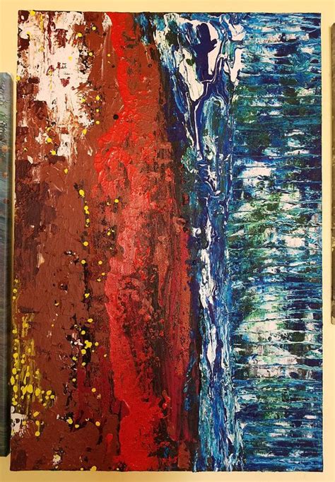 Fire And Ice Abstract Acrylic Canvas Painting Abstract Acrylic