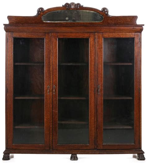 93 An Oak Triple Bookcase Circa 1900