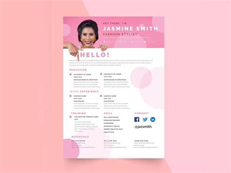 We did not find results for: Free Fashion Stylist Resume Template with Feminine Look