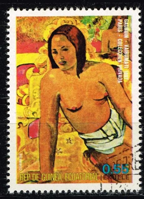 EQUATORIAL GUINEA ART Gauguin Famous Painting Nude Woman Stamp 1980 A 4