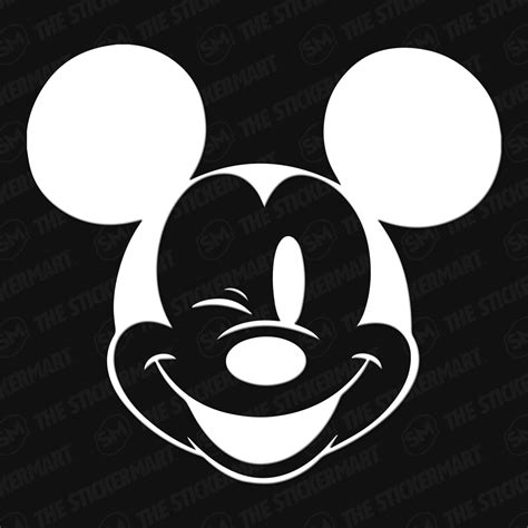 Mickey Mouse Head Winking Vinyl Decal 1 Inch In 2021 Mickey Mouse