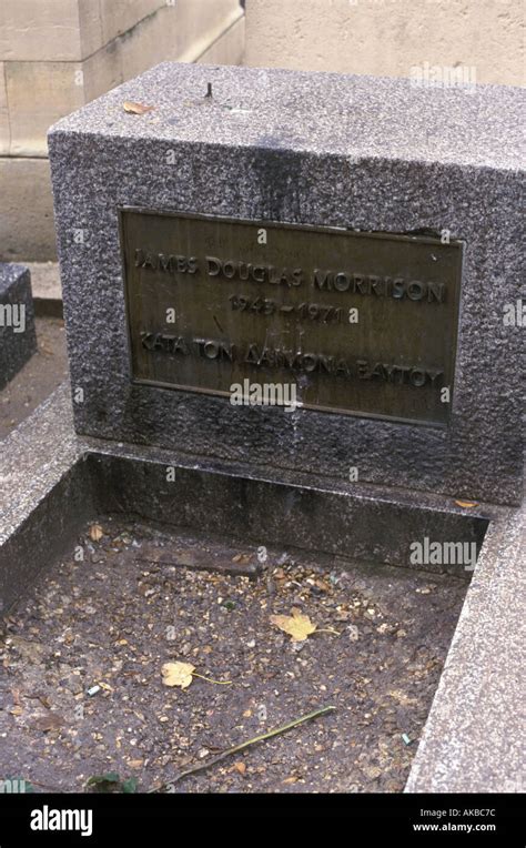 The Grave Of Doors Frontman Jim Morrison At Pere Lachaise Cemetery In