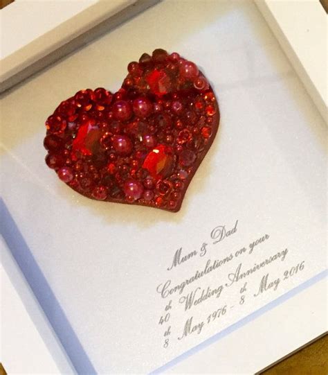 Glückwünsche zur rubinhochzeit sind kleine liebesbotschaften, die dem jubilarenpaar auch für die zukunft von herzen die besten wünsche überbringen. 40th Anniversary gift, ruby wedding gift, 40th wedding ...