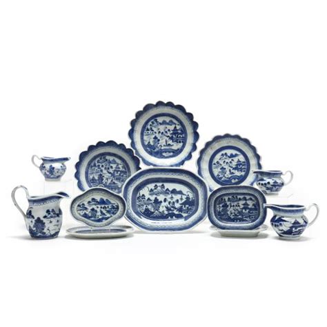 Twelve Canton Export Porcelain Accessory Pieces Lot 1035 Upcoming