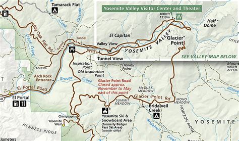 Yosemite National Park Entrances Map World Map