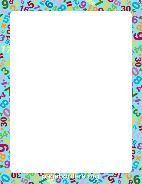 Math Border Page Boarders Boarders And Frames Printable Border