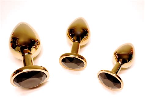 gold finish 3 pieces butt plug stainless steel metal set etsy