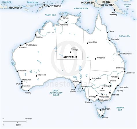 Australia printable, blank maps, outline maps • royalty free intended for free printable map of australia. Printable Map Of Australia With States And Capital Cities ...