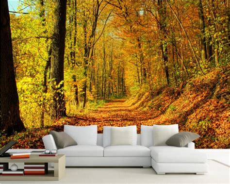 Beibehang Custom Wallpaper Mountain Mountain Road Early Fall Forest 3d