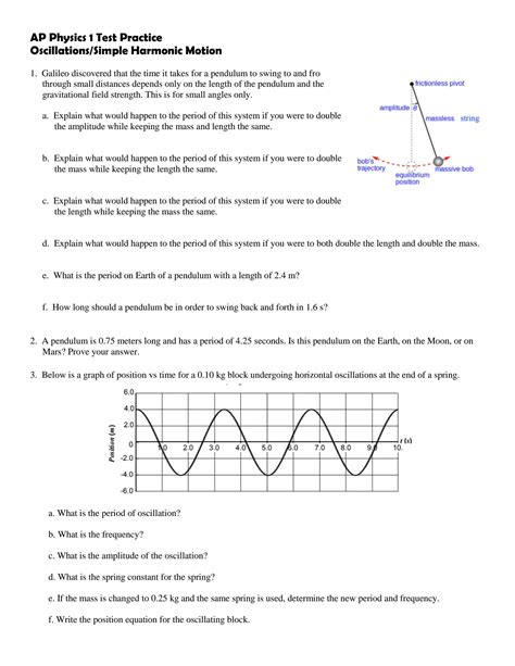 Solution Ap Physics 1 Simple Harmonic Motion Test Practice Studypool