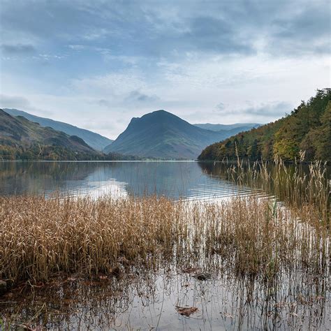 Stuning Autumn Fall Landscape Image Of Lake Buttermere In Lake D