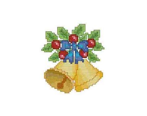 This is a digital purchase and no physical product will be purchased item: Cross Stitch Pattern Christmas Jingle Bells Bow Counted ...
