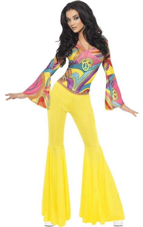 Adult 70s Groovy Babe Costume Angels Fancy Dress Warehouse