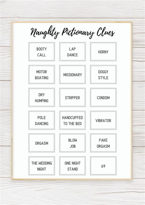 Pictionary Words Printable