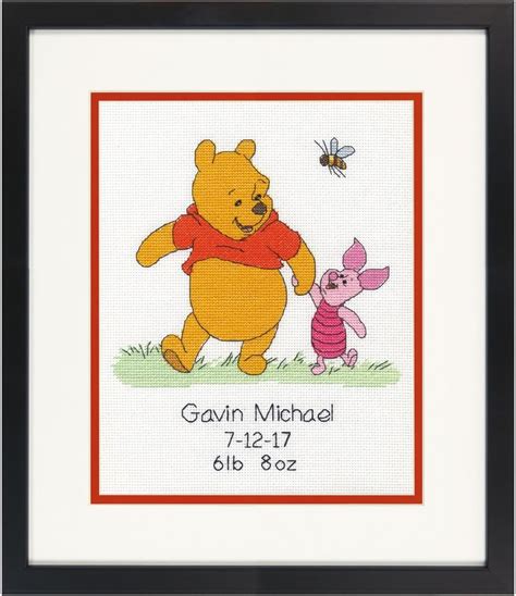 Dimensions Needlecrafts Disney Winnie The Pooh Birth Record Counted