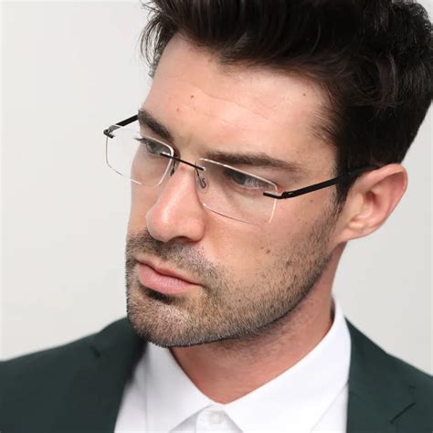 Optical Clear Rimless Frame Transparent Glasses Myopia Computer
