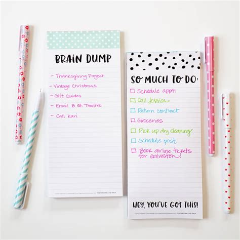 Brain Dump And So Much To Do Printable Diy Notepads Happiness Is