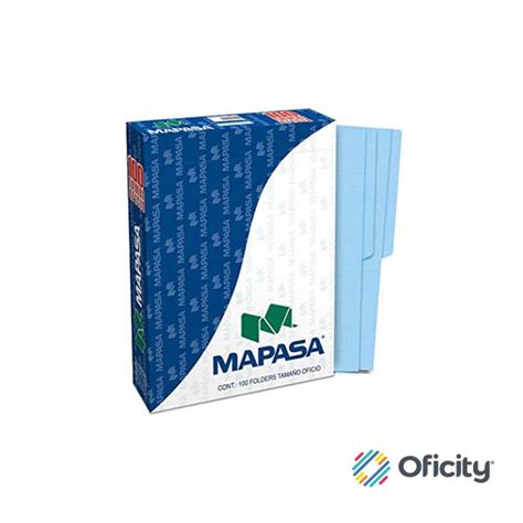Folder Mapasa Oficio Azul Con 100 Pzs Oficity