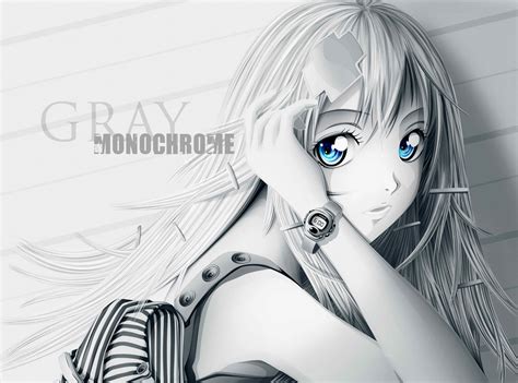 Cute Anime Girl Blue Eyes Gray Hd Wallpaper Wallpaper Full Hd Wallpapers And Widescreen Wallpapers