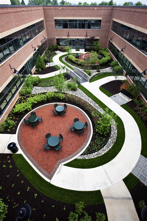 Architectural Photo Of An Office Building Courtyard