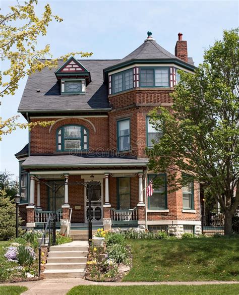 Brick Victorian House With Turret Stock Image Image Of Ancient