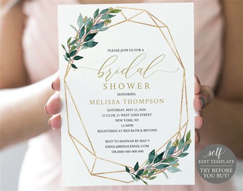bridal shower invite template