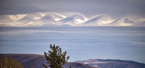 Kelvin Helmholtz Wave Clouds Engulf The Sky Of Snowbasin