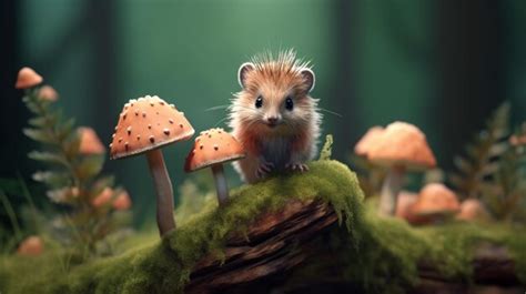 Premium Ai Image There Is A Small Rodent Sitting On A Moss Covered