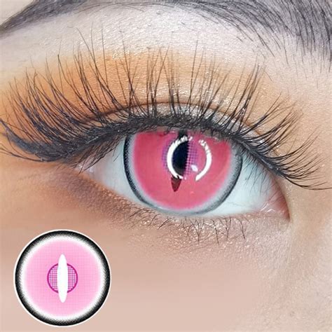 Uvknt Mislens 2 Pcs Crazy Lense Nezuko Demon Non Prescription Yearly Colored Contact Lenses