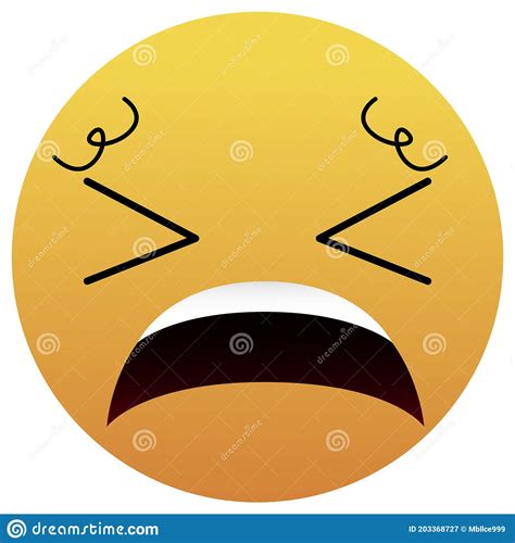 A Distraught Weary Face Expression Via Emoji Cartoon Vector