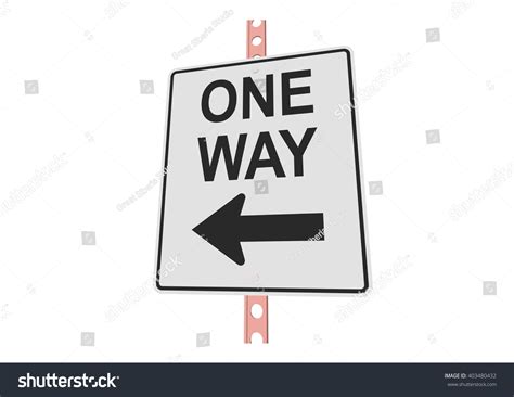 One Way 3d Illustration Roadsign Isolated Stock Vector Royalty Free