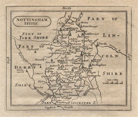 Antique County Map Of Nottinghamshire Francis Grosejohn Seller