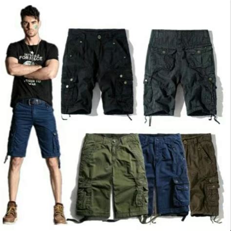 6 Pocket Cargo Denim Shorts For Men Lazada Ph