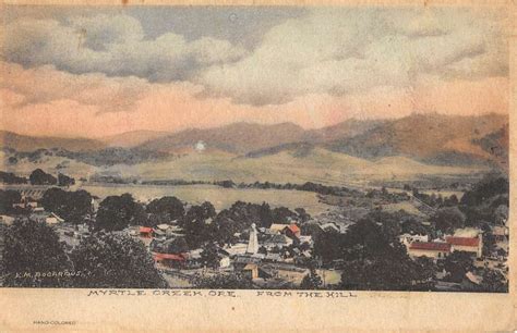 Myrtle Creek Oregon Birdseye View Of City Antique Postcard K104741