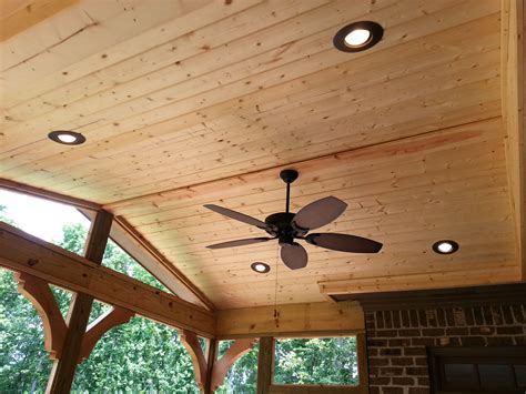 Finished Porch Ceiling Vaulted Ceiling Lighting Porch Lighting
