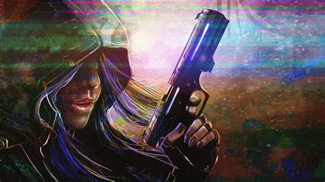 Animated Gun Games Hd Digital Art Girl Gun Person Hood Wallpaper