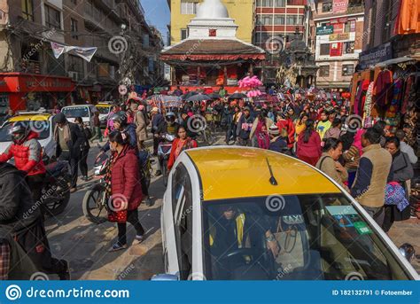 Traffic Jam On The Center Of Kathmandu In Nepal Editorial Photo Image