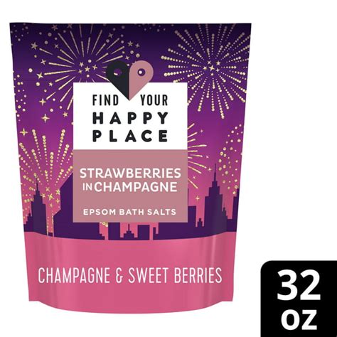 Find Your Happy Place Epsom Bath Salts Strawberries In Champagne Sweet