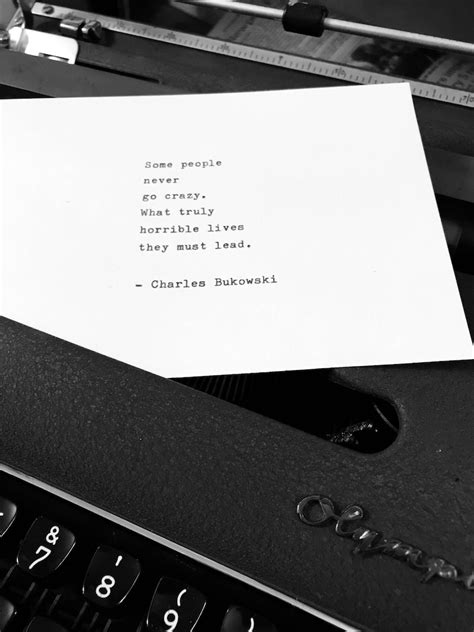 Charles Bukowski Hand Typed Quote Poem Vintage Typewriter Etsy