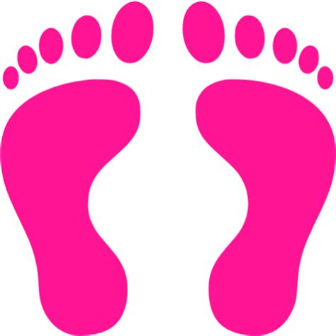 Deep Pink Human Footprints Icon Free Deep Pink Footprint Icons