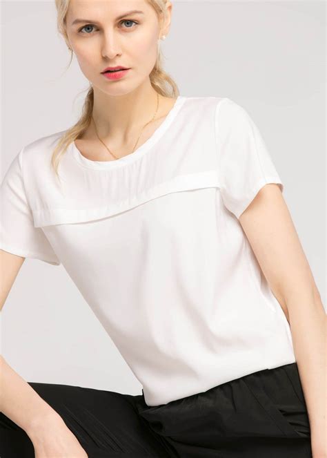 Casual Round Neck Silk Tee Silk Tee Shirt Silk Tee Silk T Shirt