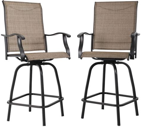 Bar Height Patio Chairs Wrought Iron Black Swivel Patio Bar Chairs 2