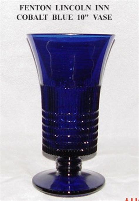 Fenton Lincoln Inn Cobalt Blue Large 10 Vase Antique Bottles Vintage Bottles Antique Glass