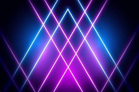 Free Vector Violet And Blue Neon Lights On Dark Background