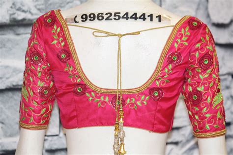 Pink Silk Bridal Blouse With Embroidery Work Fabloon Trendy Blouse