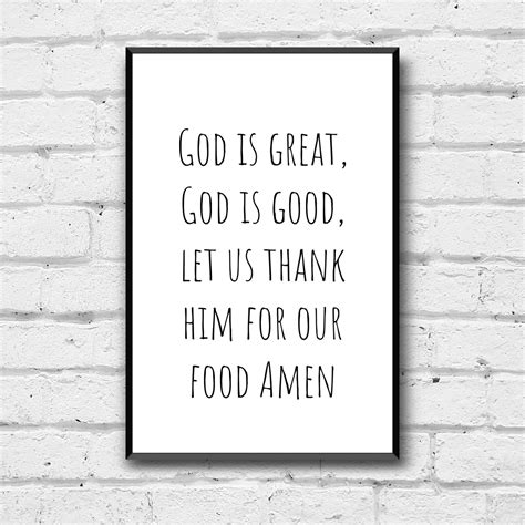 God Is Great God Is Good Let Us Thank Him For Our Food Wall Art