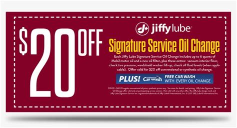 20 Off Oil Change Coupon Jiffy Lube Coupon 20 Off 2018 Png Image